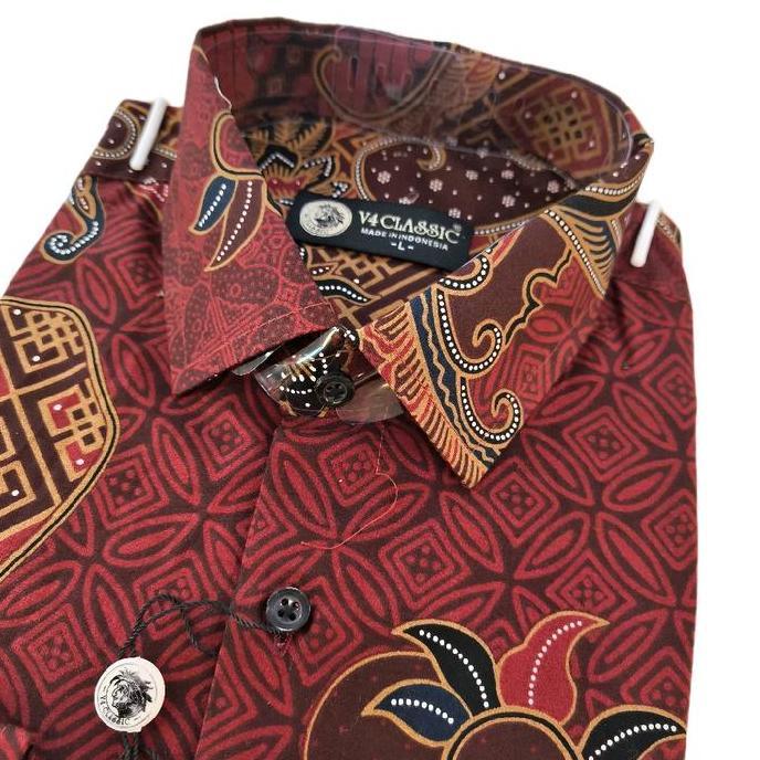 V4 Classic - Kemeja Batik lengan pendek -  M-L-XL. BR 244