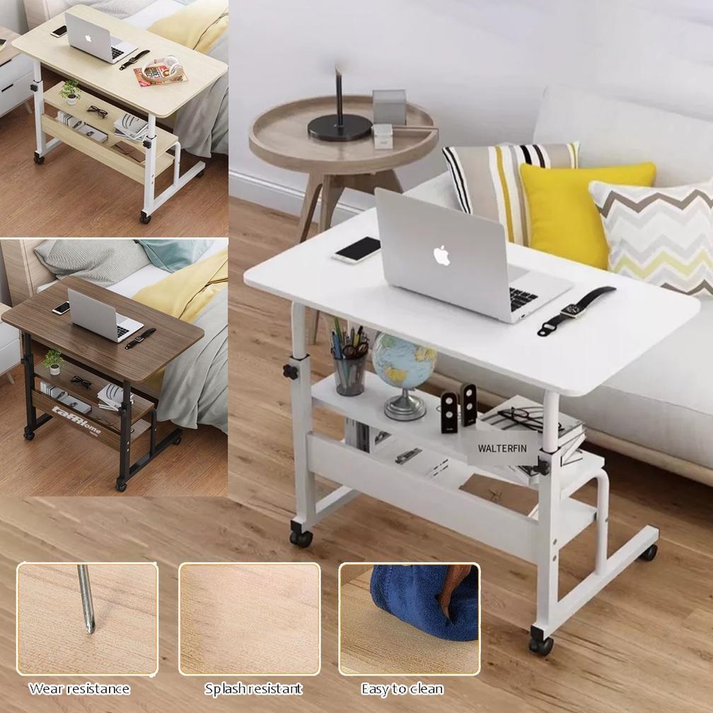 TaffHOME Meja + Rak Buku 60x40cm Adjustable Portable Laptop Desk Tiga Tingkat Portable Adjustable Li