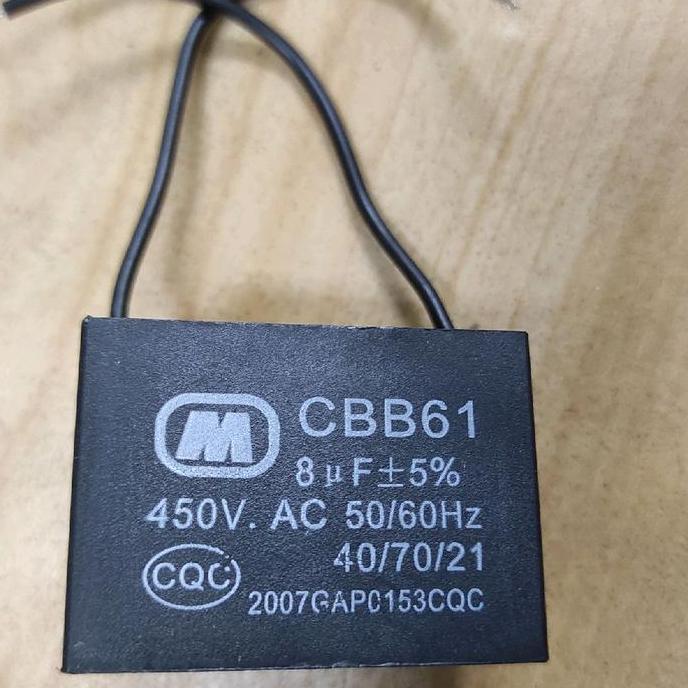 kapasitor ac 8uf 450V CBB61 kotak