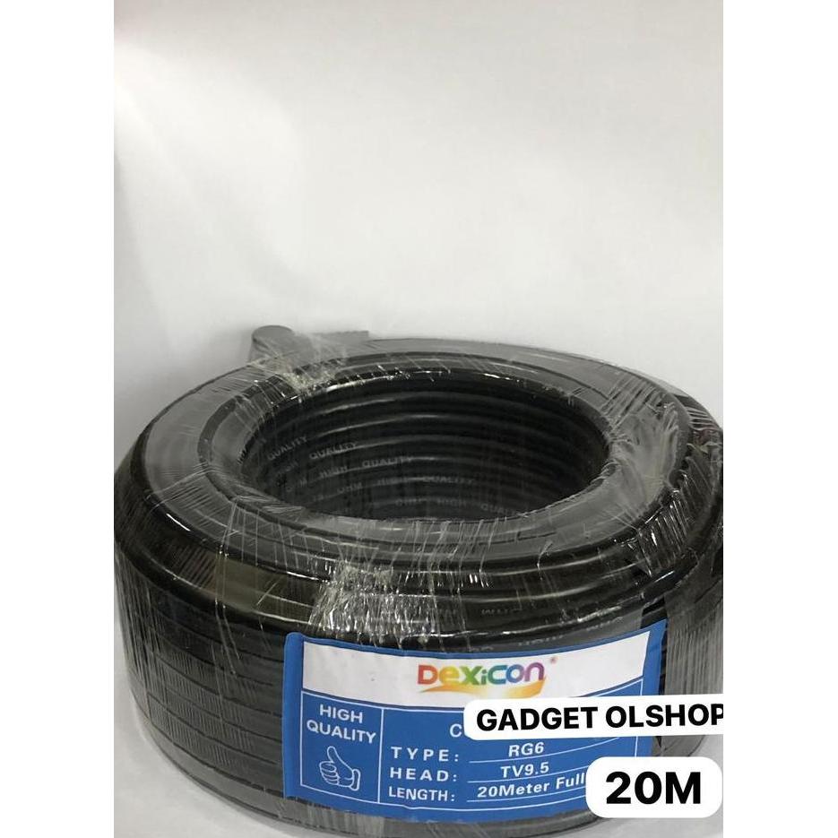 KABEL ANTENA RG6 / Merk Dexicon/ 10 Meter 15 Meter 20 Meter