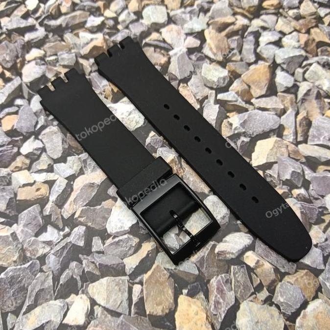 Tali Jam Tali Swatch Hitam Swatch Strap New Gent 19,0 mm - Hitam