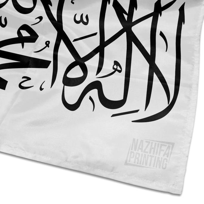 Nazhifa Printing - Bendera Tauhid Kecil dan Bendera Tauhid Besar Bahan Satin Peles