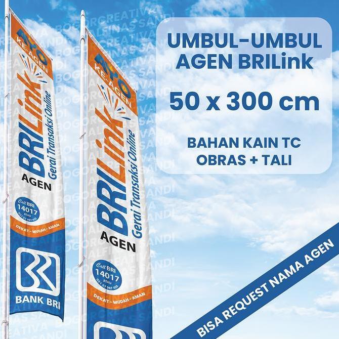 Umbul Umbul Kain Brilink ukuran 300x50
