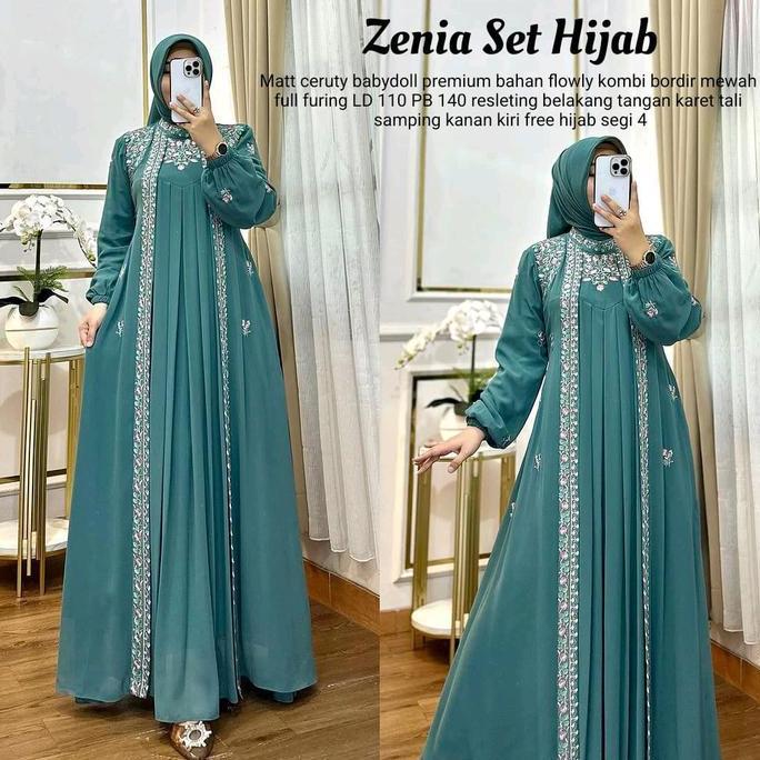 FAUZI, ZENIA SET HIJAB, GAMiS SYARI DRESS PAKAIAN MUSLIM WANITA
