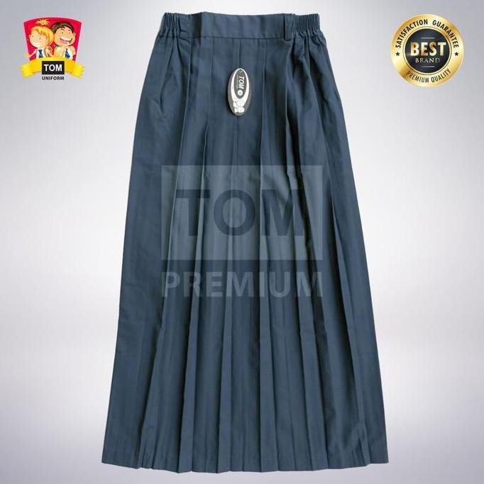 Seragam Tom - Rok Sma Rempel Karet Panjang Abu