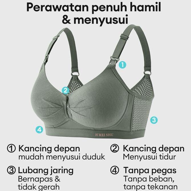 Promo Bra Menyusui Bra Wanita Tanpa Kawat Bra Bersalin Bra Ukuran Besar Dengan Kait Depan Tanpa Jahi