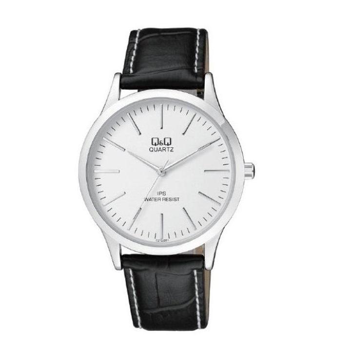 Q&Q QQ Analog Jam Tangan Pria Kulit C212J301Y Original
