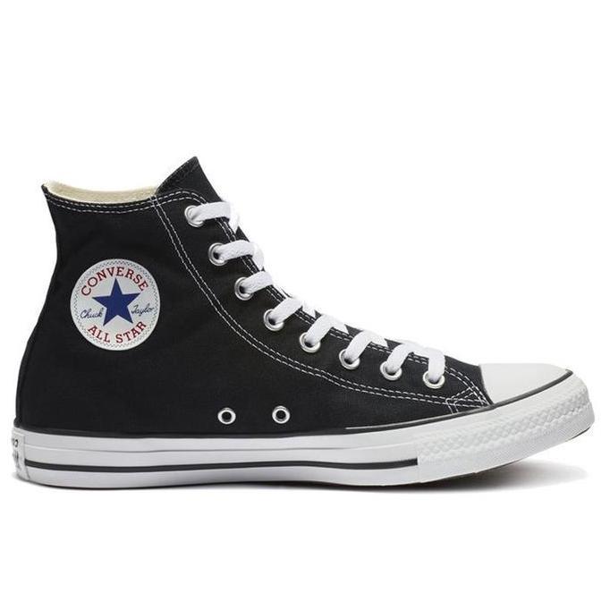 Sepatu Sneakers Casual Unisex Converse Chuck Taylor All Star Canvas HI Black White - M9160C