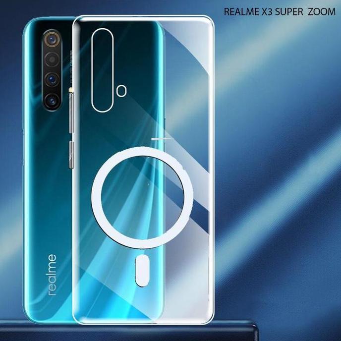 Case  untuk Realme X3 SUPER ZOOM MAGSAFE TPU CLEAR KORI Magnetic Bening Transparan Clear Softcase Si