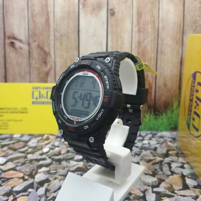 Q&Q QQ Digital Jam Tangan Pria Hitam M147J002Y Original