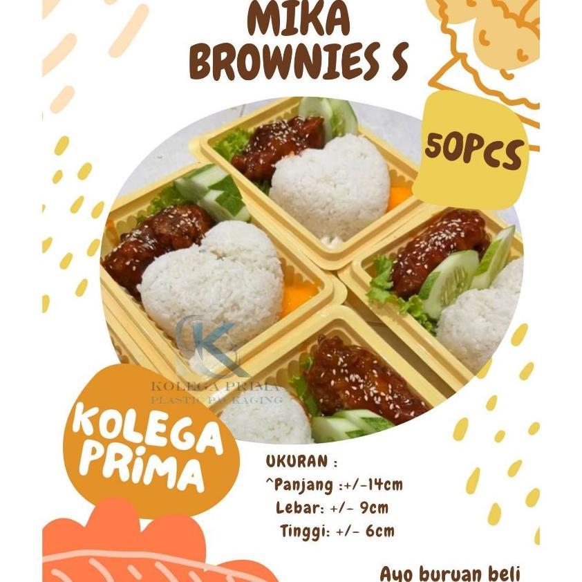 MIKA BROWNIES UKURAN S POLOS/ MIKA BROWNIES KECIL/ MIKA KUE MURAH ISI 50PCS