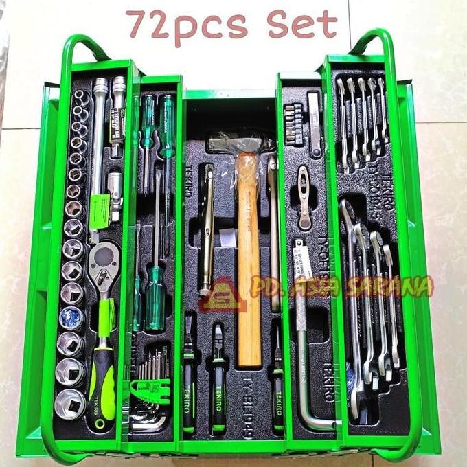 DAXZI Toolkit Kunci Mekanik 72pcs Set TEKIRO ST-TB1944 Perkakas Tool Box Socket