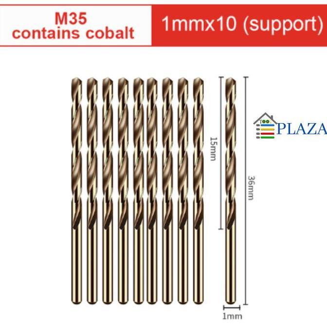 DELLINE MATA BOR HSS COBALT BAJA M35 COBALT 1.0 MM ISI 10 PC HSS CO BAJA