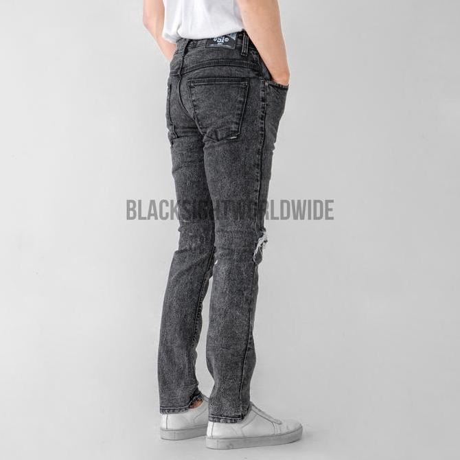 KHUSUS KAMU PRODUK FIFTEEN DENIM - Celana Jeans Sobek Lutut Robek Ripped Sandwash Destroy Slim Fit P