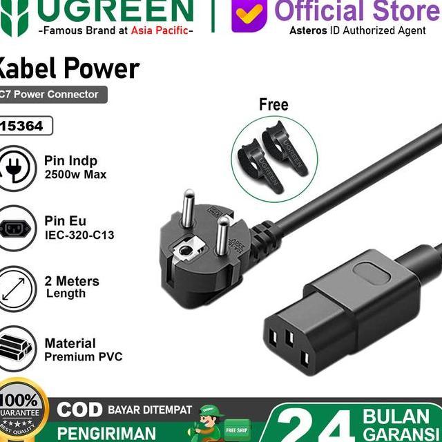 Ugreen Kabel Power Cpu Pc Ups Printer 2 Meter 15364