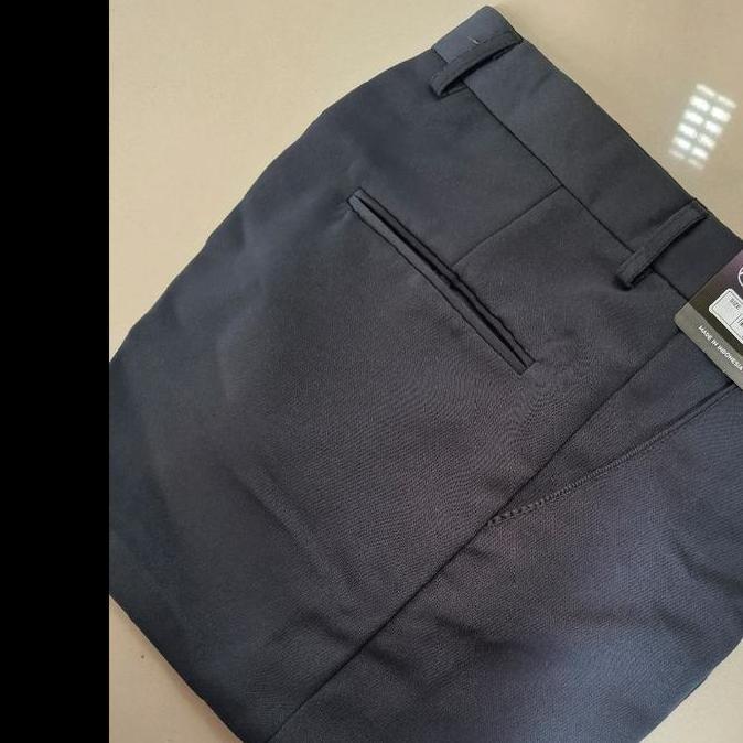 LIFESTYLE celana kerja panjang reguler standar Formal Hitam Pria celana tisu hitam tebal Katun Nyama