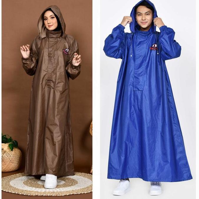 Jas Hujan Gamis Terusan Mantel Raincoat Pria Wanita Jumbo