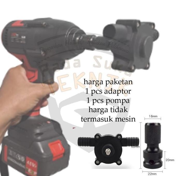 AHROKA Adaptor Pompa Bor Impact Wrench Elektrik Mini Portabel untuk Sedot Kuras Air