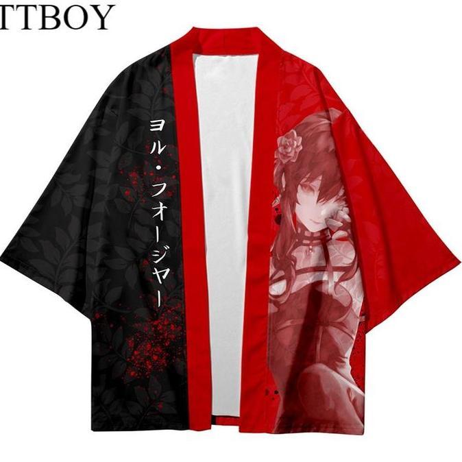 SPYFAMILY Cartoon Anime Outer Kimono Japan Men Women Oversized Loose Harajuku Japanese Cardigan Kimo