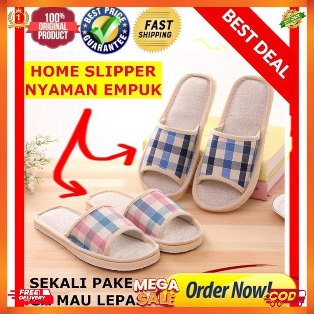 SANDAL TIDUR BULU / SANDAL RUMAH MOTIF STRIPE / SLIPPER / SANDAL KAMAR [H1]