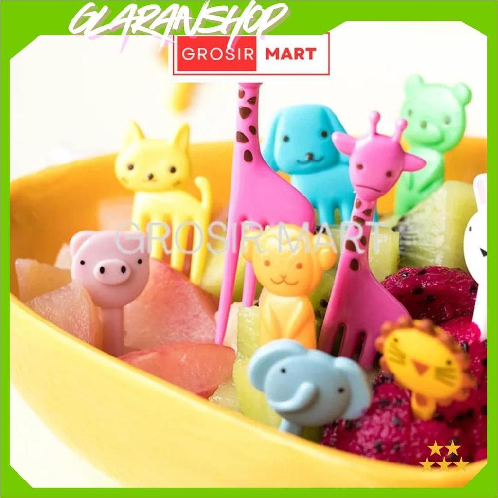 GrosirMart Tusukan Bento Karakter Garpu Bento Buah Motif Kacamata Foodpicks Tools Dekorasi Bento Tus