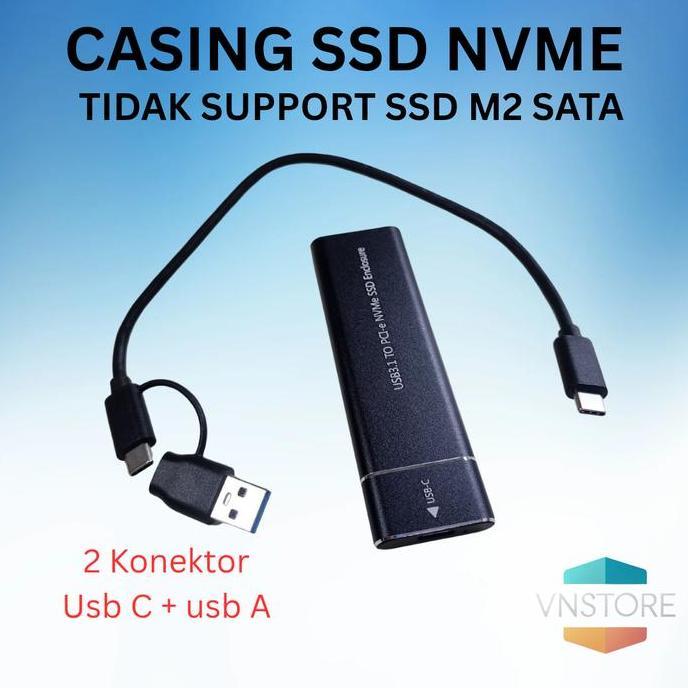 TERBARU - SKU-1283 CASING SSD M2 NVME USB TYPE C 3.1 M.2 HIGH SPEED ENCLOSURE Pc Laptop Aluminium Hi