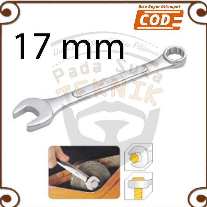 AHROKA Kunci Ring Pas Kombinasi Buka Baut Mur 17mm VENUS PRO F24 Combination Spanner Wrench