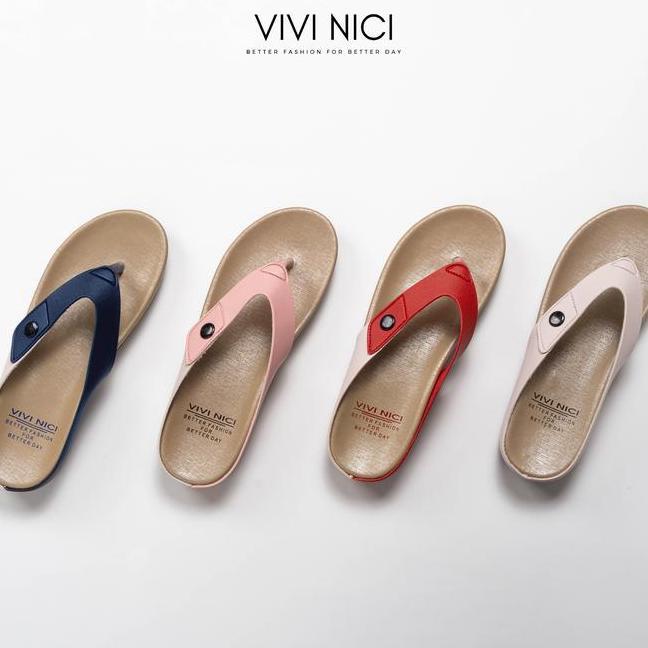 Vivi Nici Osaki Sandal Jepit Wanita Merah Sandal Teplek Wanita Sendal Cewek Karet