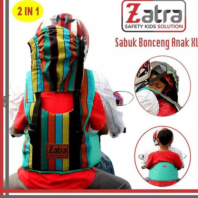 Sabuk Bonceng Anak Usia 4-12 Tahun Zatra Xl 2 In 1 Gendongan Pengaman Boncengan Motor Depan Belakang