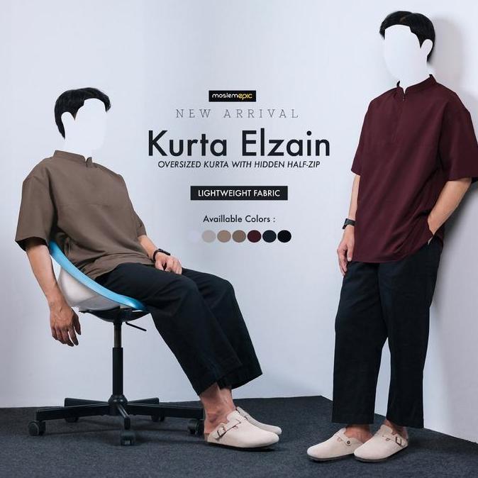 Kurta Elzain - Light Weight Oversized Kurta with Hidden Half Zip / koko kurta oversize MOSLEMEPIC
