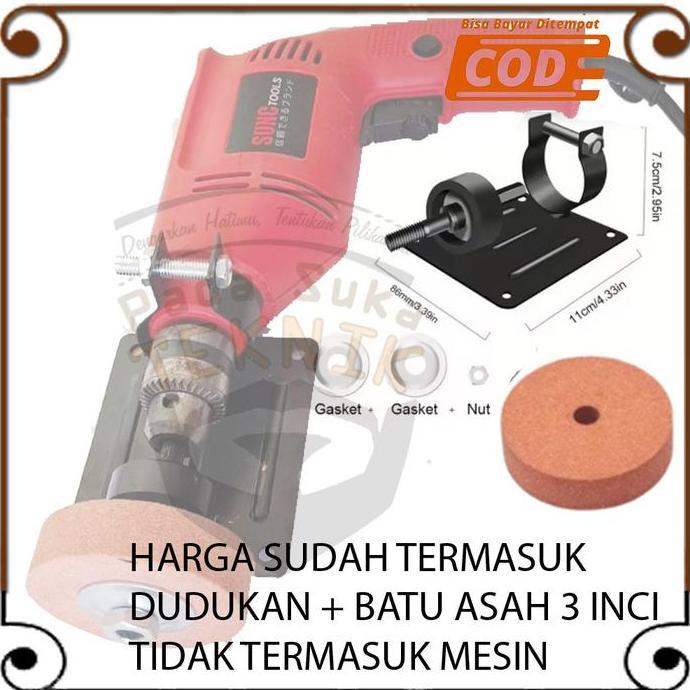 AHROKA dudukan bor dan alat putar Gerinda cakram Gerinda roda gerinda