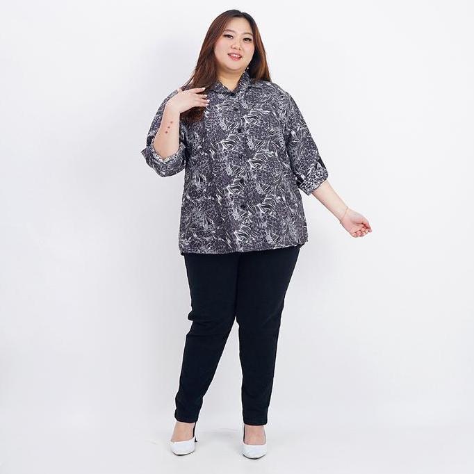 KEKINIAN ATASAN KEMEJA BIG SIZE WANITA JUMBO 06 SHAKILA BAJU HAMIL KERJA ELEGAN KEKINIAN