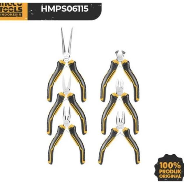 6Pcs Mini Pliers Set 45 Ingco Hmps06115 Tang Mini Ha Untuk Perhiasan Elektronik Kerajinan Tangan