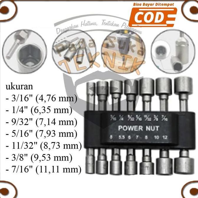 AHROKA Kunci Mata Sok Baut Roofing Baja Ringan Konektor Mesin Bor 1 Set 14pcs