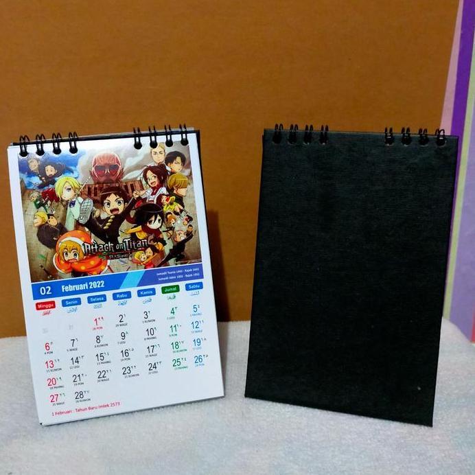 Kalender anime attack on tittan/kalender meja/kalender duduk