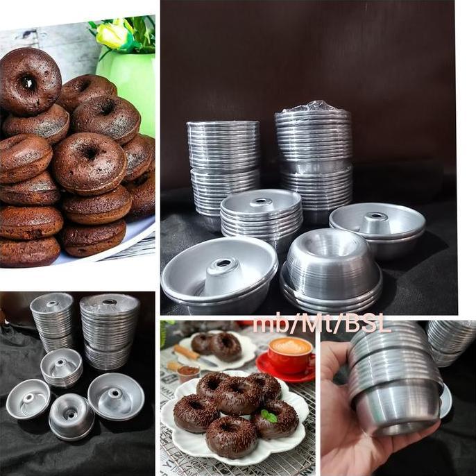 Ready 12Pcs Cetakan Donat Cair Brownis Dasar Bulat Loyang Tulban Mini