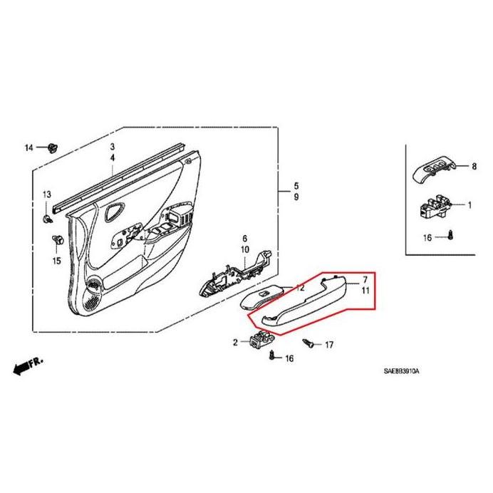 Cover Arm Rest Bawah Jazz GD3 2003-2007 Original