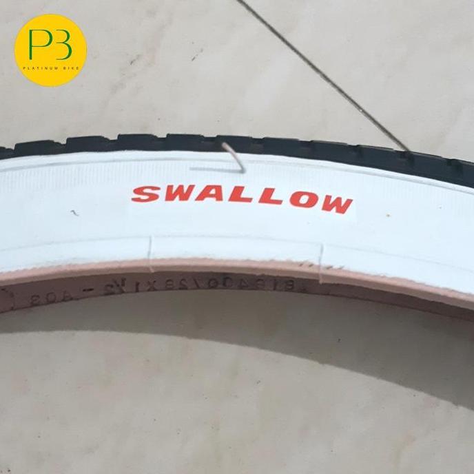 Promo Ban Luar SWALLOW untuk Sepeda Ukuran 28 x 1 1/2 HITAM PUTIH Diskon