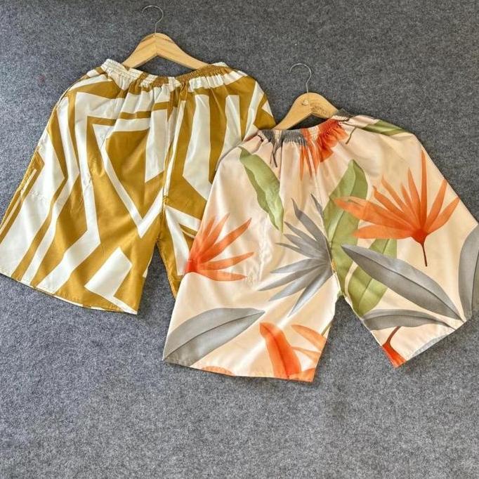 TERPOPULER PAKET BORONG ISI 3pcs - Celana pendek selutut santai - borong mango  Motif Nyaman TERPOPU