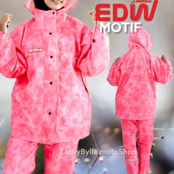 Jas Hujan Edelweiss Motif Setelan Jaket Dan Celana