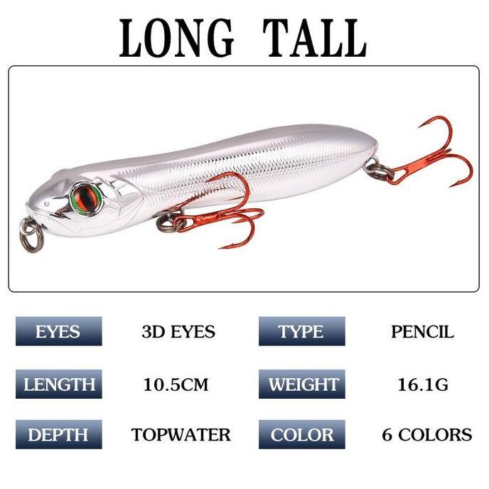 Umpan pancing minnow pencil WTD 16g/10cm umpan top water pencil WTD MN184