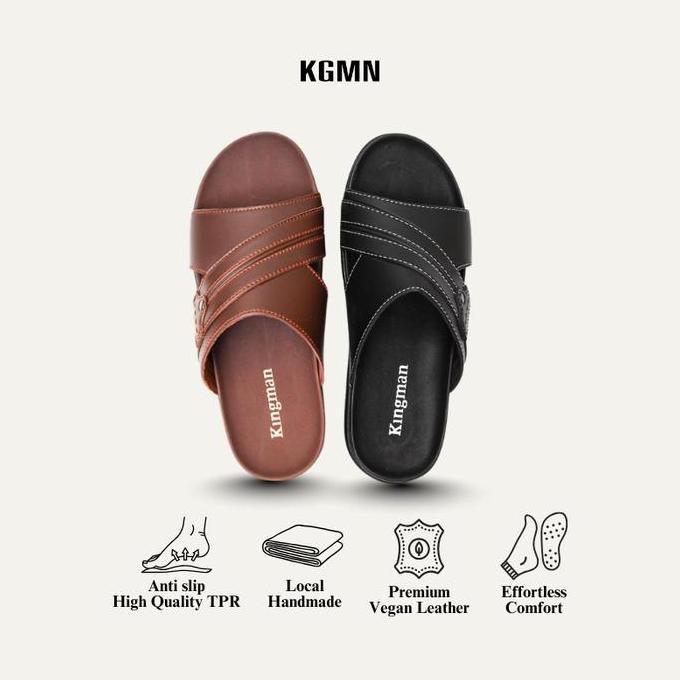 Kingman Sandal Pria Kekinian Dublin Premium Original Sandal Kulit Pria Kualitas Import - DN630
