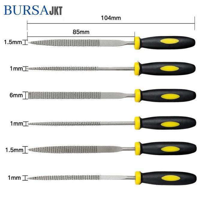 FEWRITZ ALAT KIKIR BESI / MINI FILES SET 6IN1 3 - 5 INCH kikir  baja PROTOK