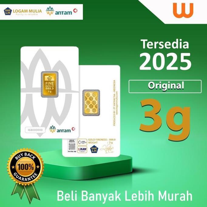 3 GR (GRAM) GOLDBAR/LOGAM MULIA/LM/EMAS BATANGAN ANTAM BERSERTIFIKAT LBMA