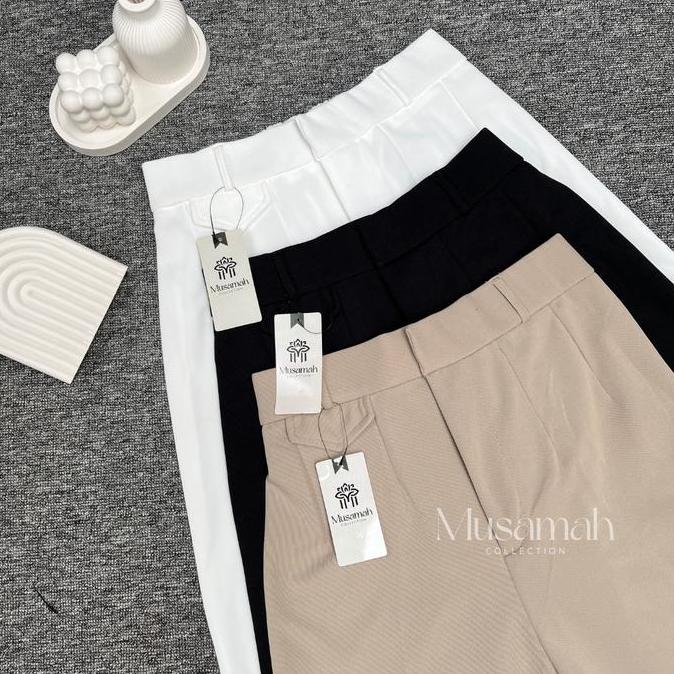 Musamah ORO Pants Knit Wanita Premium | Celana Kulot Panjang Stretch Formal Casual High Waist Jumbo 