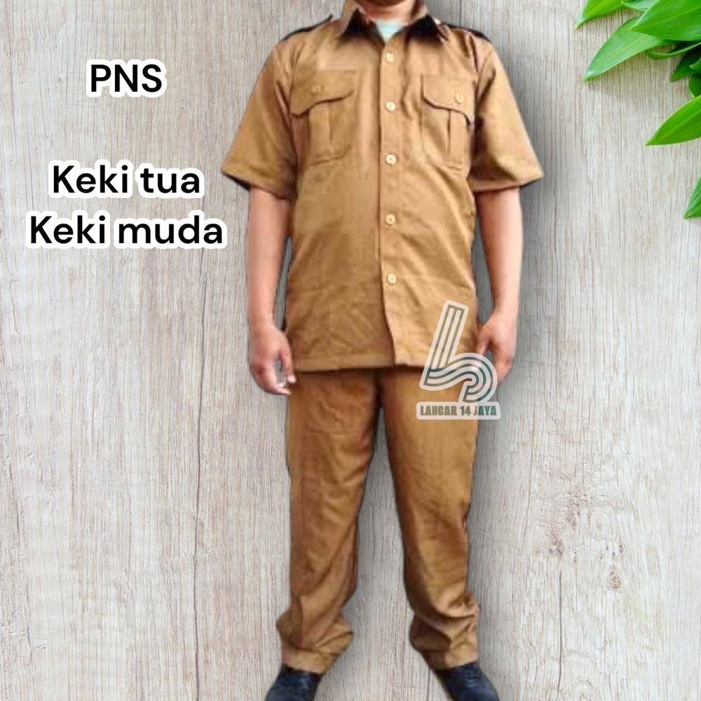 Bagus Baju Seragam Pns Asn Pdh Pemda Pria Cokelat Khaki Keky Khaki Kejaksaan Murah