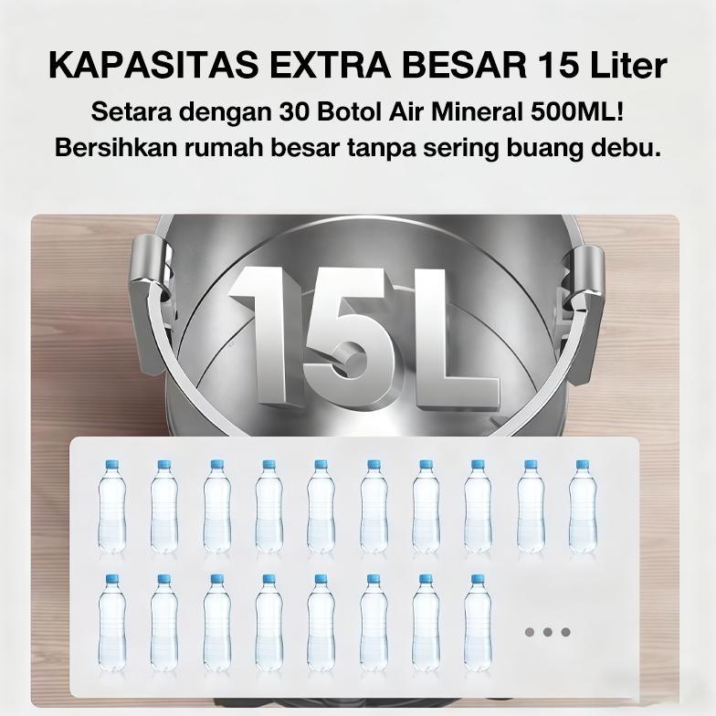 Tixx 15L Vacuum Cleaner Low Watt 650W Vacuum Cleaner Debu Rumah Vacuum Cleaner Wet And Dry