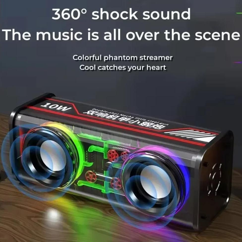 Best Seller Quadra Portable V8 Speaker Bluetooth Bass Gempur 3D Led Rgb Sync Spiker Bluetooth 5.3 He