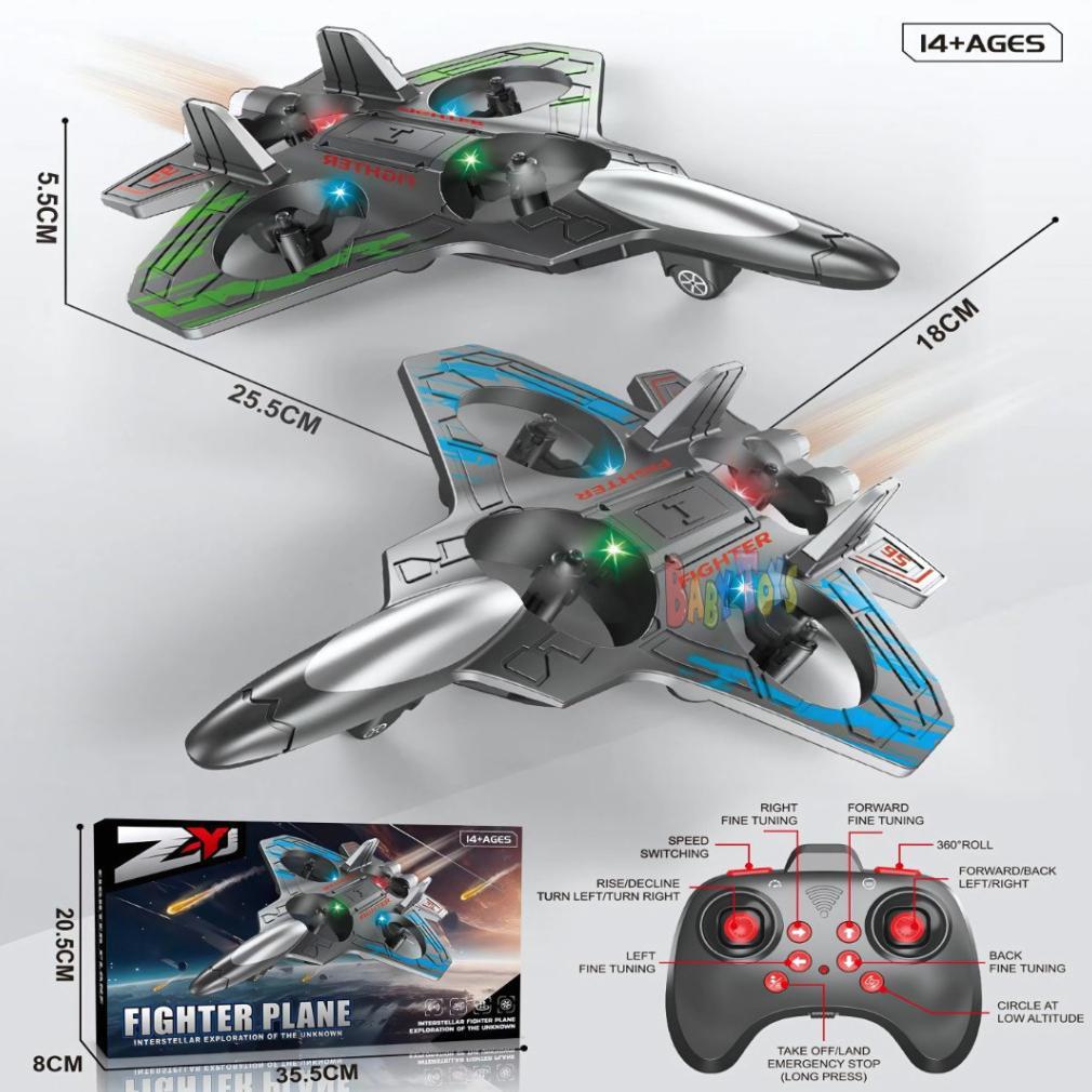 Mainan Pesawat Terbang Remote Control Anak Led Fighter Plane AirPlane Foam Rc 360 Charge