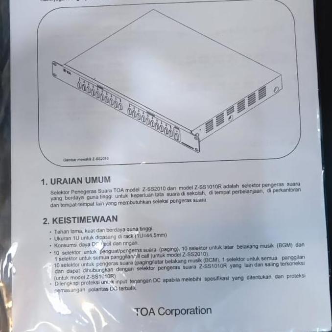 Speaker Selector 10Channel 10Ch Pa System 10 Zone Toa